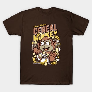 Retro Cartoon Cereal Box // Cereal Monkey Bananas // Funny Vintage Breakfast Cereal T-Shirt